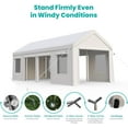 thumbnail image 6 of Lumiparty 13x25ft Outdoor Carport, Heavy Duty Portable Garage, with Doors & Window, UV Resistant Waterproof Tarp, for Car, Truck, Boat,Motorcycle, White, 6 of 9