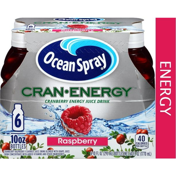 Ocean Spray Cran Energy Raspberry Juice Drink 10 Fl Oz 6 Count Walmart Com Walmart Com