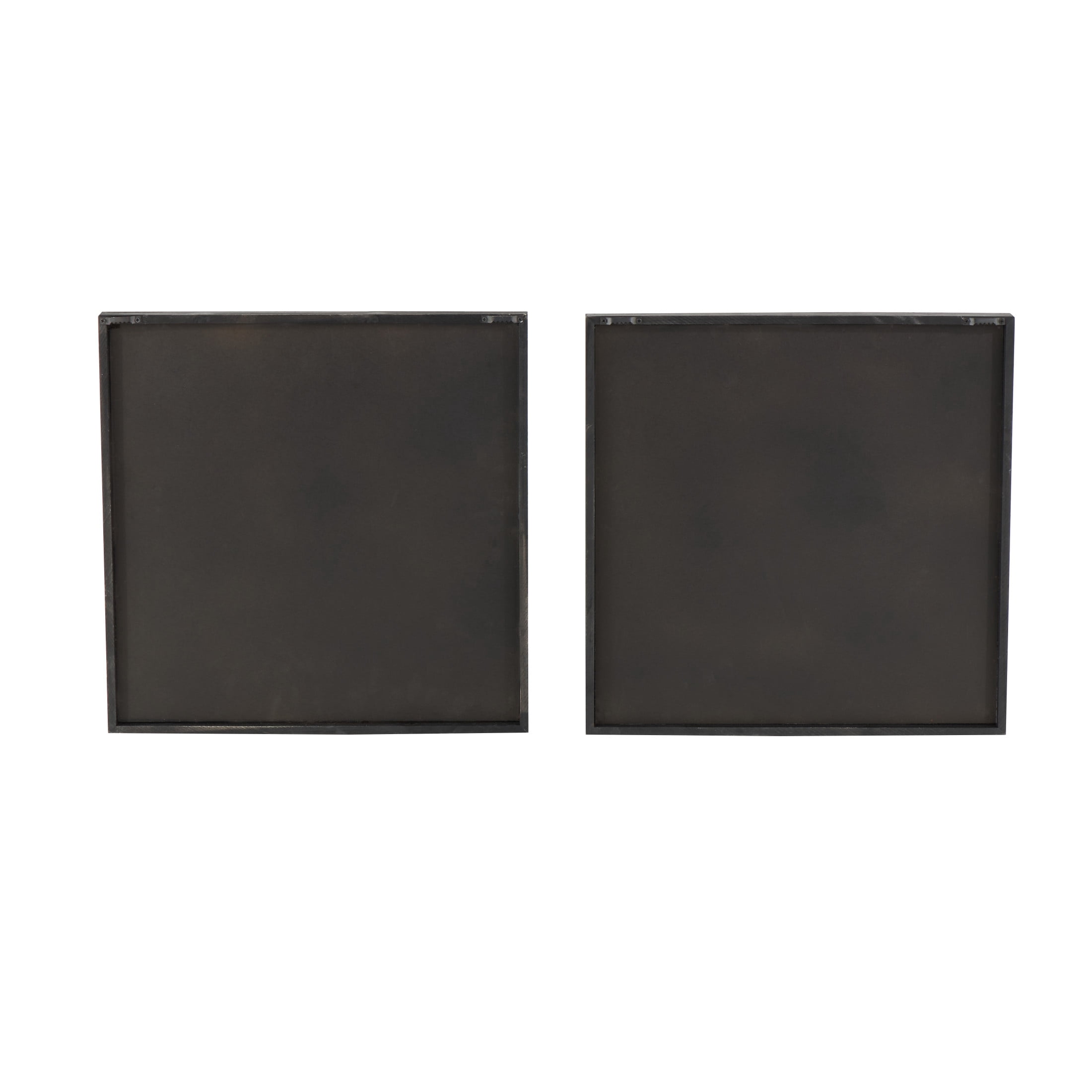 DecMode White Wood Handmade Overlapping Arches Geometric Wall Decor with Black Frame (2 Count)