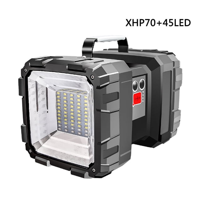 Fiudx Linterna Led P70, Modo Dual de Alta Luminosidad, 7000 Lúmenes, Recargable Por Usb, Batería de Larga Duración, Construcción Abs Resistente, Ideal para Actividades Al Aire Libre, Senderismo y Aca