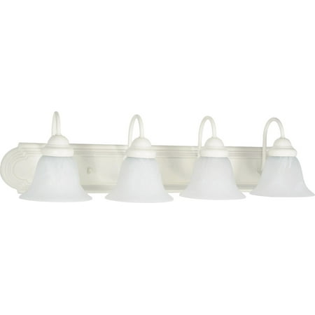

Bathroom Vanity 4 Light With Textured White Finish Metal Medium Base 30 inch 400 Watts