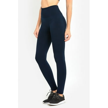 Sofra Plus Size High Waist Fleece Lined Extra Wide Band Seamless Winter Leggings (Fits XL to 3XL)