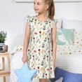 thumbnail image 6 of Girls Nightgowns - Mini Flower Watercolor Soft Comfort Flutter Sleeves Night Sleep Dress Sleepwear for Toddler Girl Pajamas Pjs, 6 of 7