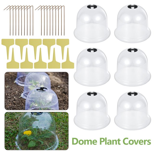 Muyoka uds Cloche de jardín, cúpulas de humedad de plantas de plástico reutilizables transparentes cubiertas de protección contra congelación de plantas al aire libre para invernadero de jardín Muyoka Hogar