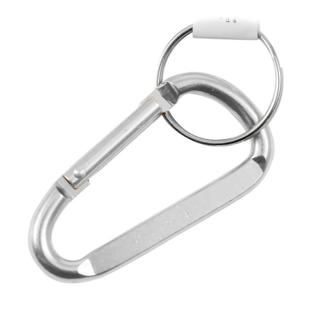 (6 Pack) Aluminum Multi-Color Carabiner Spring Clip Keychain Silver Extra Small