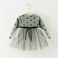 thumbnail image 2 of Toddler Baby Girls Sweater Tulle Dress Long Sleeve Crew Neck Dots Knitted Dress Mesh Patchwork Winter Fall Clothes (0 Months, Gray), 2 of 4