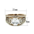 thumbnail image 2 of Women's Stainless Steel 316 Rose Gold Emerald Cut Zirconia Wedding Ring Set Size 9, 2 of 5
