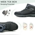 thumbnail image 3 of Mens Outdoor Hiking Boots Winter Fur Lined Warm Snow Boots Waterproof Anti-slip Lightweight Camping Boots Gray 9.5 US, 3 of 7