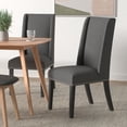 thumbnail image 2 of Hawthorne Collections 20.5" Fabric Dining Chair w/ Wood Frame in Gray (Set of 4), 2 of 5