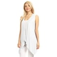 thumbnail image 4 of Made by Johnny Women's Lightweight Sleeveless Draped Open Cardigan XXL WHITE, 4 of 7