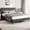 Smoky Grey, variant on Queen Bed Frame No Box Spring Needed, Platform Bed Frame with Upholstered Velvet Headboard, Wood Slat Support, Noise-Free, Smoky Grey