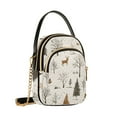 thumbnail image 7 of FORMRS Crossbody Bag for Women Quilted Travel Shoulder Cell Phone Purse with Chain Strap Handbag, Beige Christmas Forest, 7 of 7