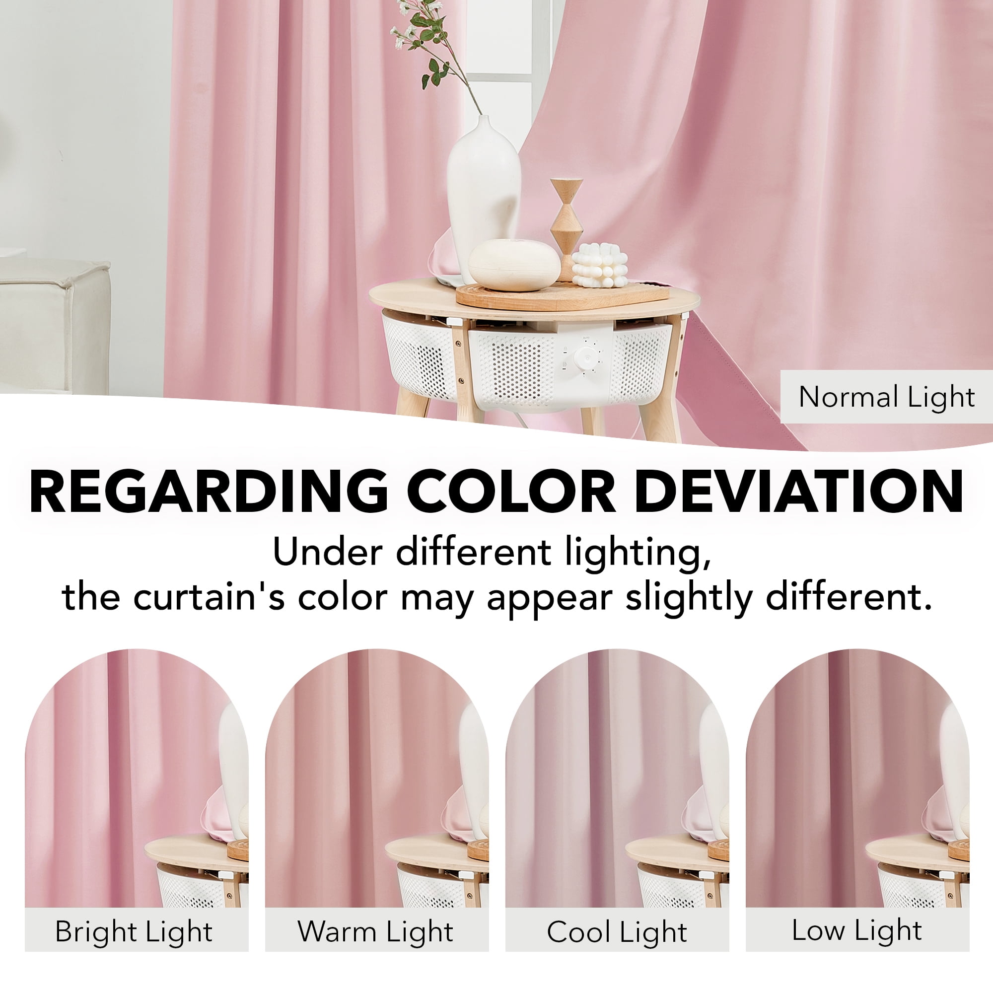 ZOPZO Blackout Curtains with Back Tab 2 Panels, Baby Pink, 42W x 84L Inch, Energy Saving Drapes for Home and Apartment
