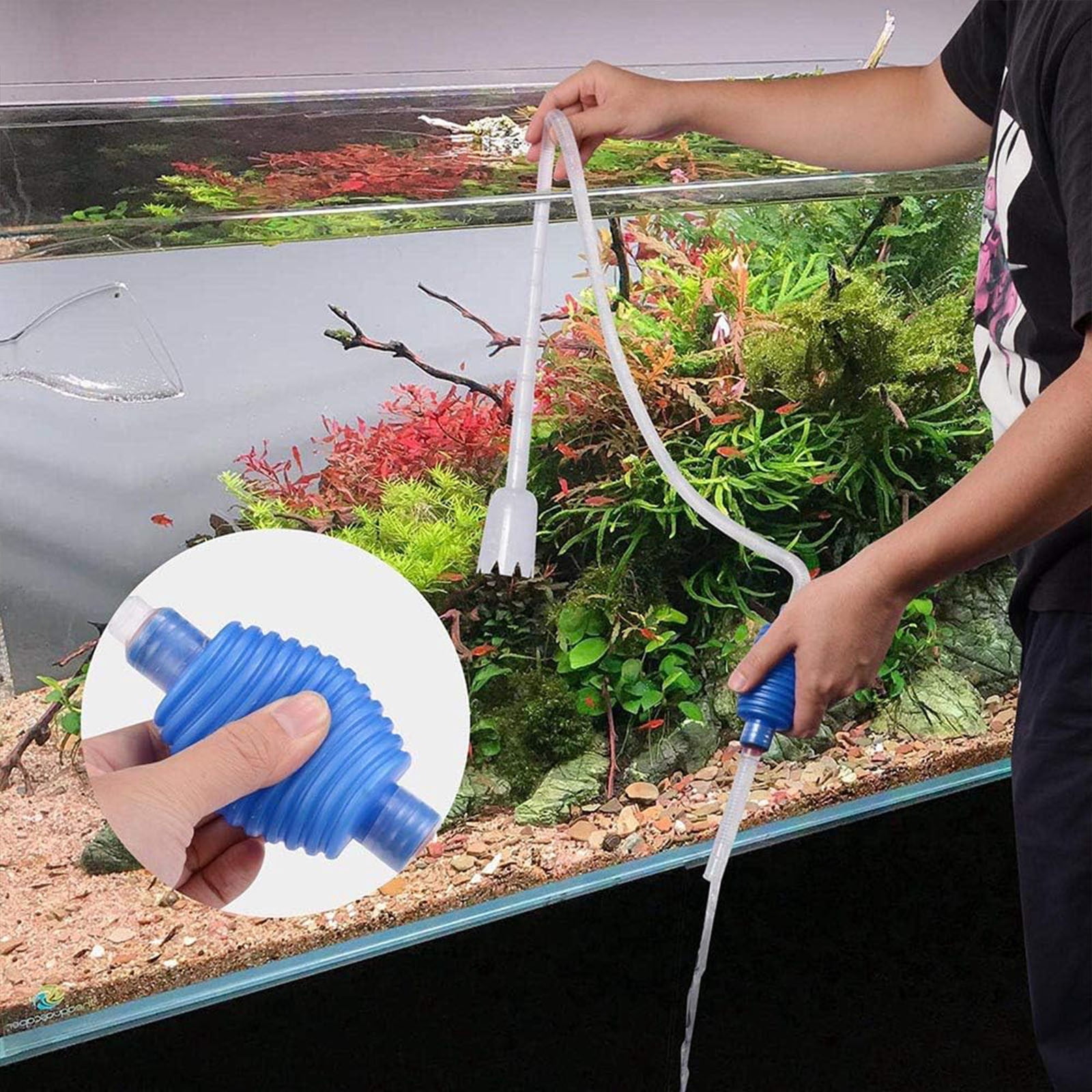 Aquarium Cleaning Tools,Semi-Automatic Water Changer and Gravel Cleaner with Suction Tube and Water Pump Pipe for Fish Tank Maintenance