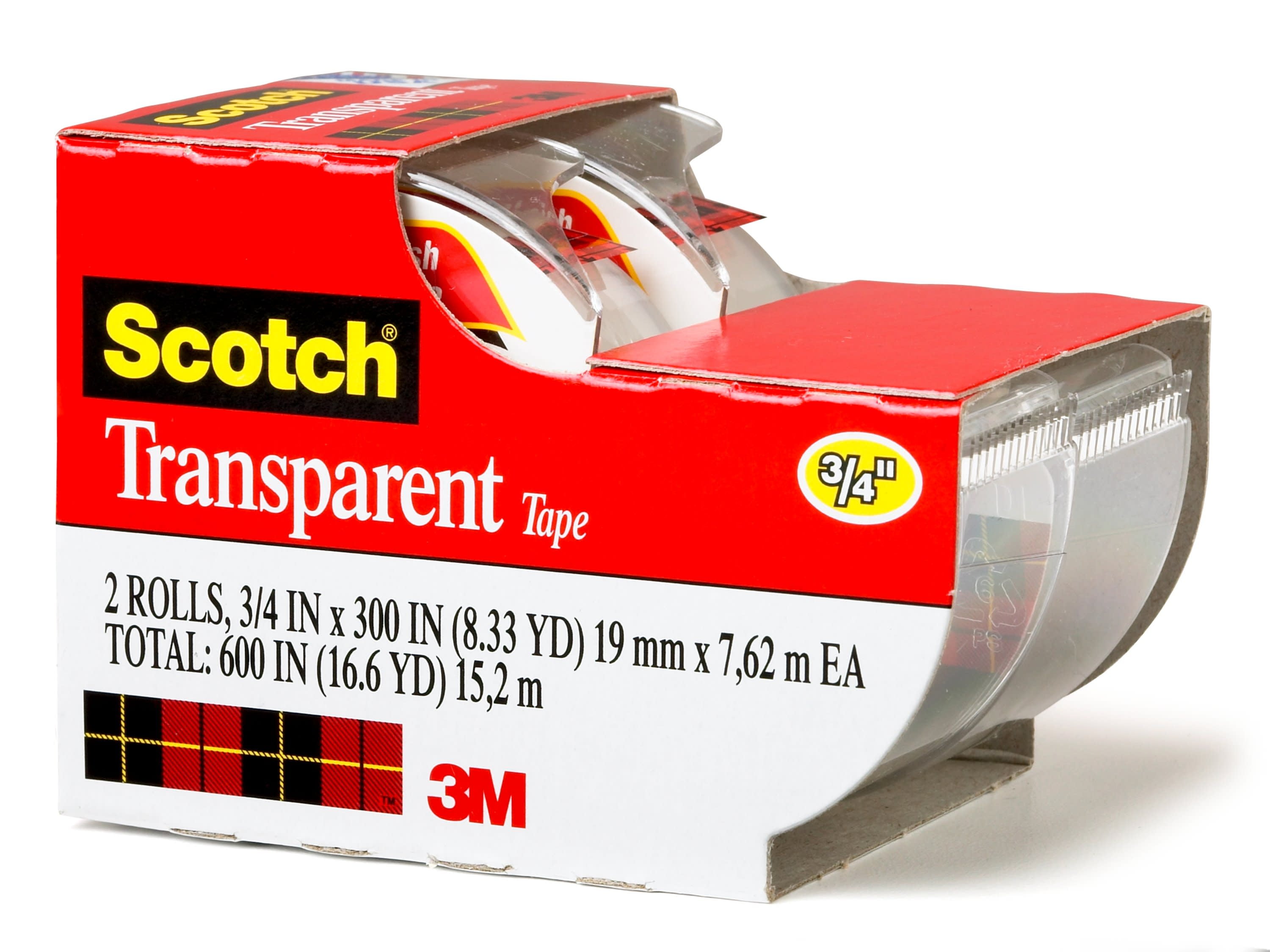 3M 3M Scotch Transparent Tape Large Roll 10 Rolls 15mm x 35m 500-3-1535-10P