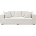 thumbnail image 7 of Tabaray 89" Modern Sofa Couch for Living Room, Modern Upholstered Sponge Sofa Corduroy Fabric Couch w 17.71" Seat Height for Home Office, Living Room, Space Saving,No Assembly Sofa Feet + White, 7 of 7
