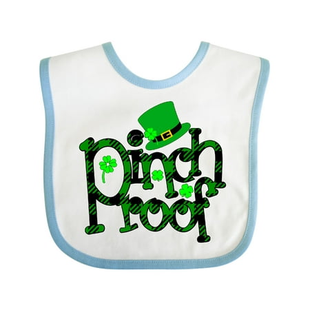 

Inktastic Pinch Proof in Green Plaid with Top Hat St. Patrick s Day Gift Baby Boy or Baby Girl Bib