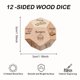 thumbnail image 4 of Paquete de 1. Dados de madera IVW para regalos de San Valentín, juegos de cita nocturna y tablero para parejas - Dado D12 de doce caras con veta de madera original para juegos de rol de mesa (RPG), 4 of 5