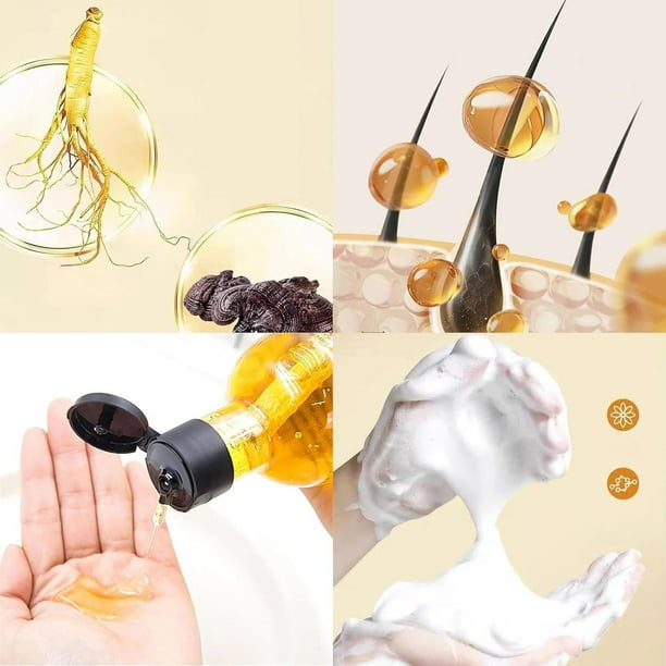 QIPOPIQ Generic Nourishing Ginseng Extract Shampoo for Hair Growth - Gold Formula