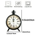 thumbnail image 5 of Classic Black Metal Silent Table Clock, Non-Ticking Tabletop Clocks,Quartz Movement Desk Clock for Bedroom Living, Room, Indoor, Study... Home Decoration (No Alarm), 5 of 8