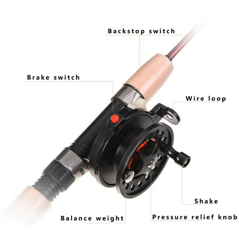 Ice Fishing Rod (Reel) Winter Super Short FRP Fiber Lightweight Retractable  Telescopic Pole (Wheel) For Freshwater Saltwater 