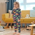 thumbnail image 4 of FORMRS Long Sleeve Top and Pants Pajama Set for Niños 2-Piece Sleepwear, Sizes 18M-8Y, Colorful Space Cat, 4 of 6