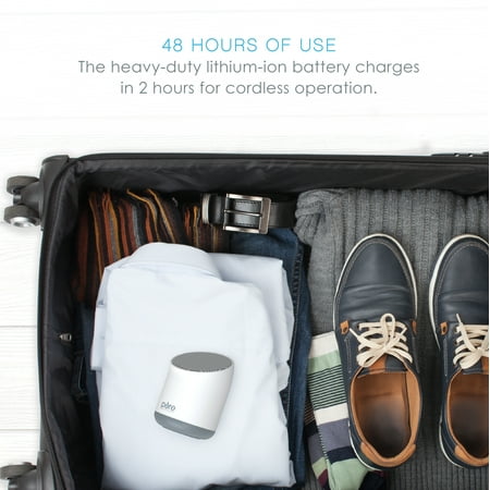 Pure Enrichment® Wave™ Mini Travel Sound Machine - 6 Soothing Sounds Including White Noise, Seamless Loop Audio, Rechargeable Battery, 48 Hour Run Time, Optional Timer, and Storage Bag