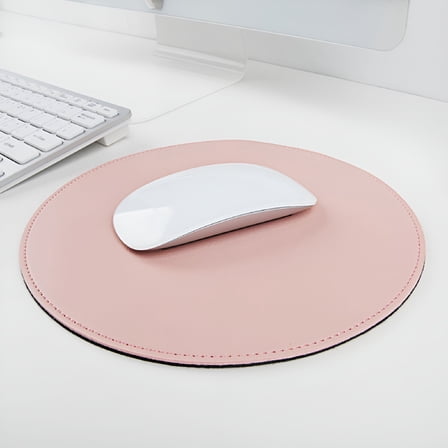LAMIRO Pink Round Mouse Pad for Gaming Break Resistance Simple Design 8.78.70.2in