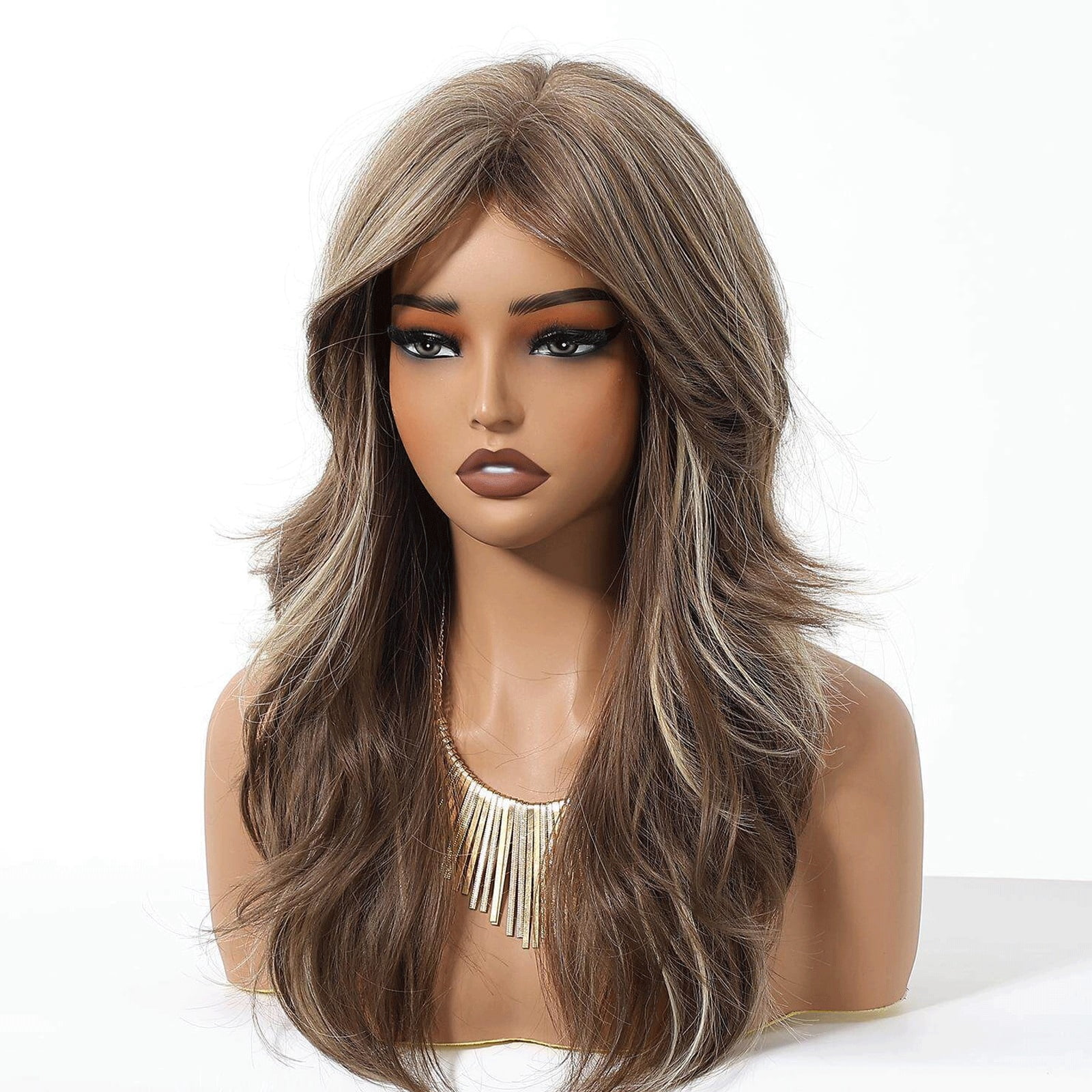 Wig, Women's Full Head Cover, Dyed Gradient Curly Hair Wig, Hair Cover