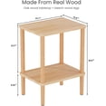 thumbnail image 2 of Solid Wood Side Table with 2-Tier Storage, Narrow Nightstand for Small Spaces, Bedroom, Living Room, 2 of 8