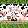 thumbnail image 5 of Yatrandify Cute Cow Birthday Banner for Kid's First Birthday Party Animal Theme Backdrop For Photoshoot, 5 of 7