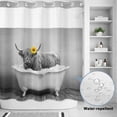 thumbnail image 2 of No Hook Shower Curtain, Funny Yak Shower Curtains for Bathroom with See Through Top Window, Cute Art Vintage Lovely Animals on Bathtub Waterproof & Washable Bath Curtain Standard 72"x72", 2 of 9