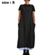 thumbnail image 2 of Vestido de mujer Casual Suelto Sólido Pinafore Tirantes Largos Delantal Algodón Lino Vestidos Generales con Bolsillos, 2 of 5
