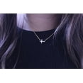 thumbnail image 2 of Sterling Silver Sideways  CZ Cross Necklace, 2 of 2