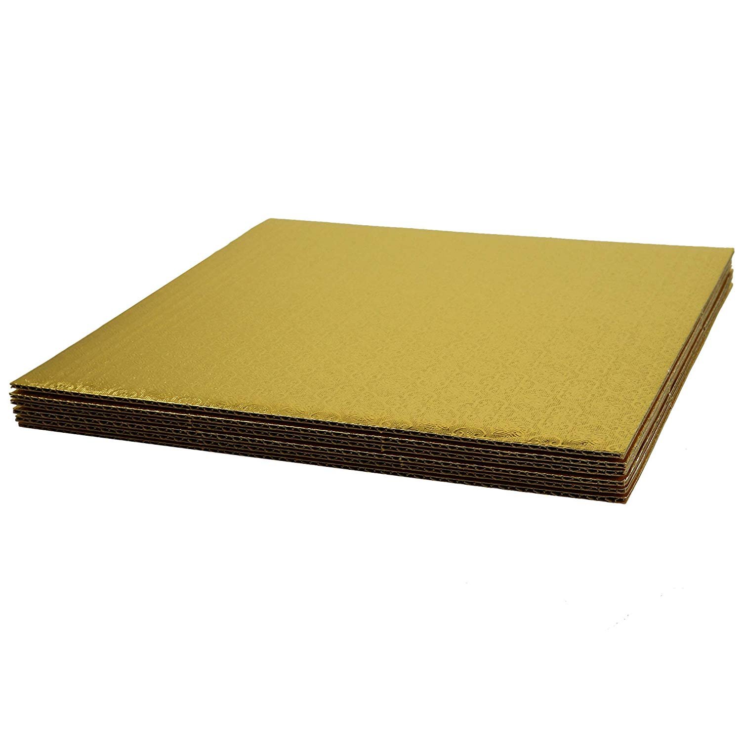O’Creme Cake Board, Gold Top Square Cake Board with Design, Sturdy & Durable 3/32