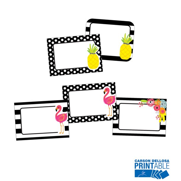 simply stylish tropical printable name tags walmart com