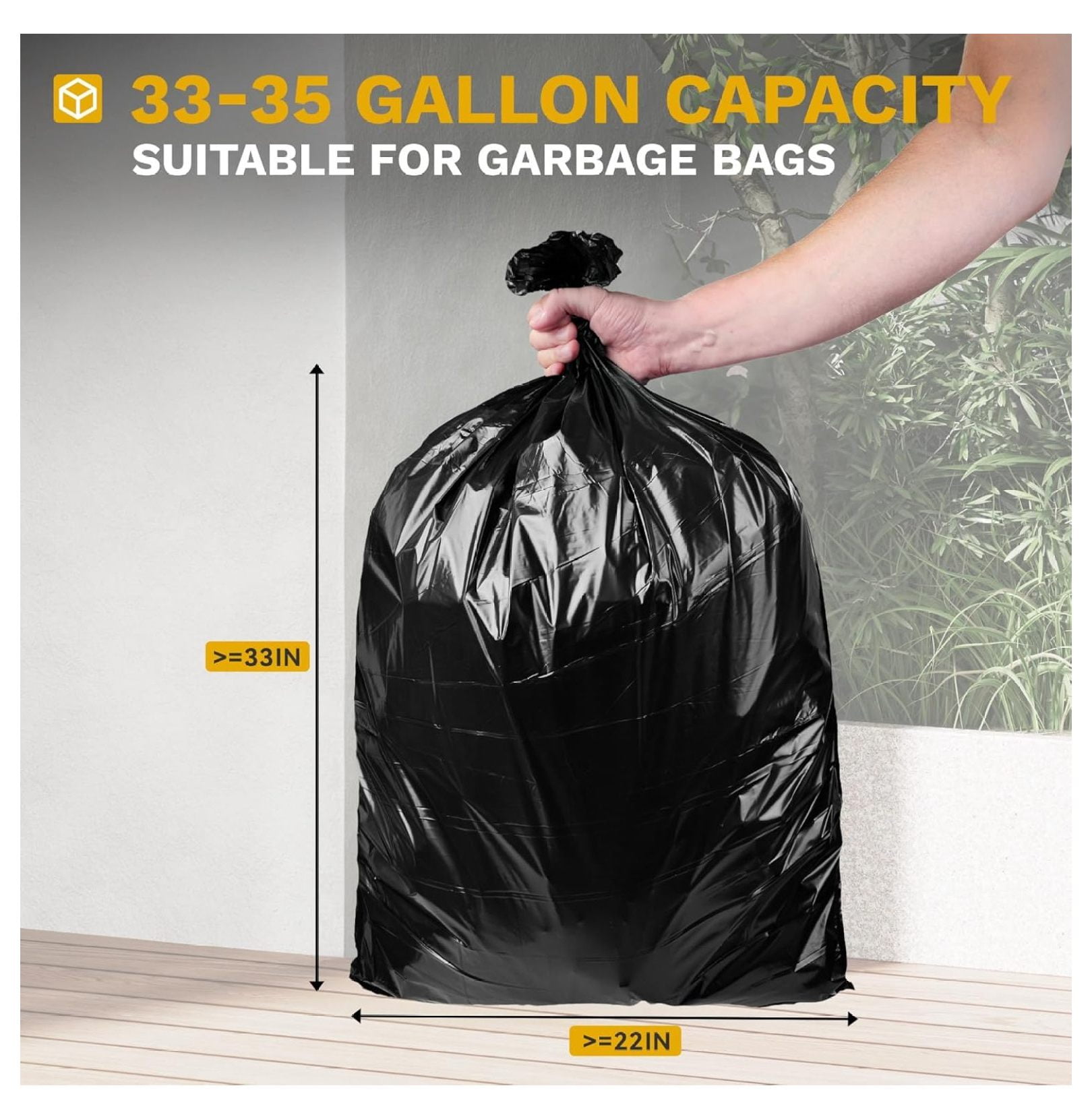 38 Gallon Large Outdoor Trash Can, Waterproof Resin Hideaway Garbage Bin with Lid and Drip Tray, Outside Trash Bin for Porch, Backyard, Deck, Patio, Poolside, Easy to Clean, Taupe