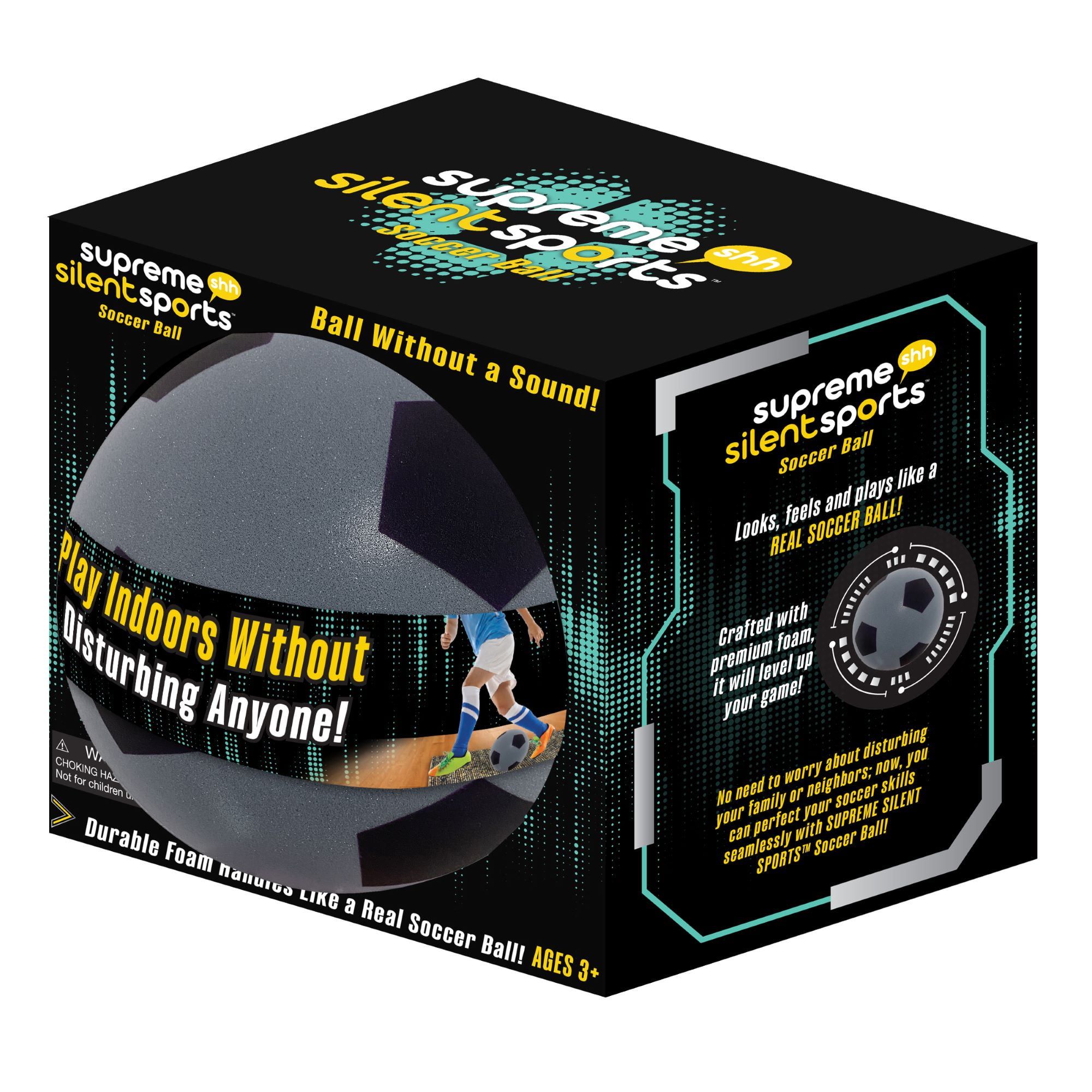 Supreme Silent Sports Soccer Ball, Durable Foam, Full Size, No Pump Required, Ages 3+