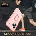 thumbnail image 4 of Dteck Case for iPhone 14 Pro 6.1-inch,Shockproof Rugged Rubber Armor 3-Layer Protection iPhone Case Hybrid Hard PC Back with Ring Holder Kickstand Cover, Rosegold, 4 of 7