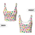 thumbnail image 3 of Sikiie Tulips Flowers Print Strappy Sports Bra for Women Padded Push Up Sports Bra Athletic Running Sports Bra Workout Bra Yoga Bra, 3 of 5