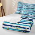thumbnail image 4 of Manfei Marine Fish Bed Spread Queen, Abstract Striped Queen Coverlet Set, Blue, 3pcs, 1 Quilt and 2 Pillowcases, 4 of 7