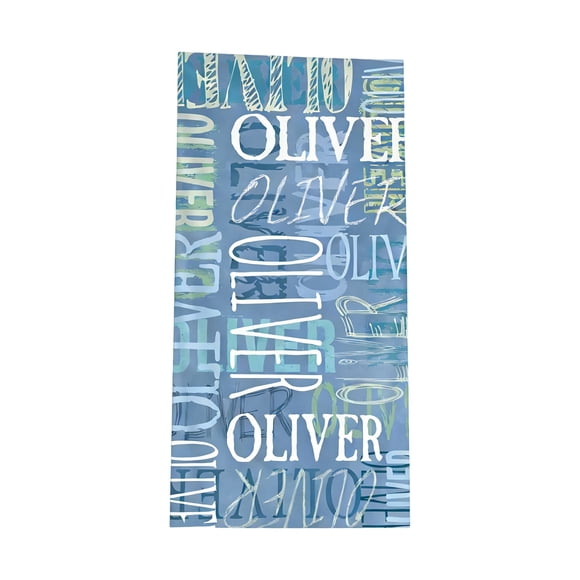 FSAGAE Beach Towels Modern Personalized Name Print Oversized Beach Towel, Microfiber Quick Dry Sand Free Soft Lightweight Large Beach Towel for Summer Vacation, 29.5"×59.06", 1PC