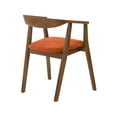 thumbnail image 3 of Santana 5 Piece Round Walnut Wood Dining Table Set with Orange Fabric, 3 of 6