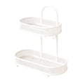 thumbnail image 3 of Organizador de encimera para baño, organizador de maquillaje, bandeja de baño de 2 niveles, de almacenamiento independiente, estante de metal para Blanco, 3 of 10
