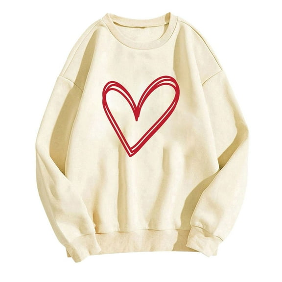 Oversized Sweatshirt Women Valentines Drop Shoulder Long Sleeve Pullover Top Fashion Holiday Outfit