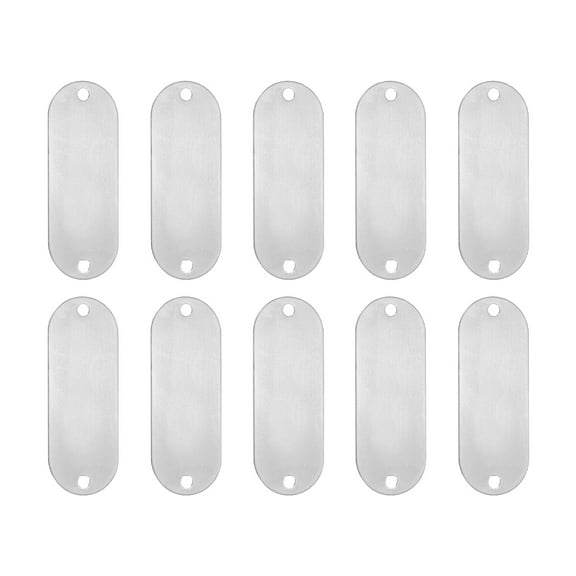 Metal Blank Tags Stamping Blanks Tag, DIY Engraving Tags Aluminum Silver Tone Pet ID Tags, Pack of 10