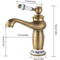 thumbnail image 5 of SAILING Grifo de baño retro, grifo de lavabo con mango de cerámica, grifo monomando para lavabo, grifo de baño de agua fría y caliente, latón, 5 of 5