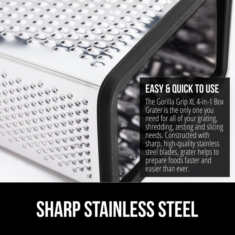 Gorilla Grip Stainless Steel Box Grater with Detachable Container photo 4