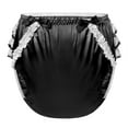 thumbnail image 3 of Littleforbig Washable Reusable Waterproof Ruffled Lace Bow Pretty in Black Satin Over Adult Diaper Cover, 3 of 7