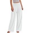 thumbnail image 2 of Sundazz Wide Leg Pants for Women Summer Smocked Waisted Palazzo Pants Baggy Flowy Trousers, XS-XL, 2 of 8